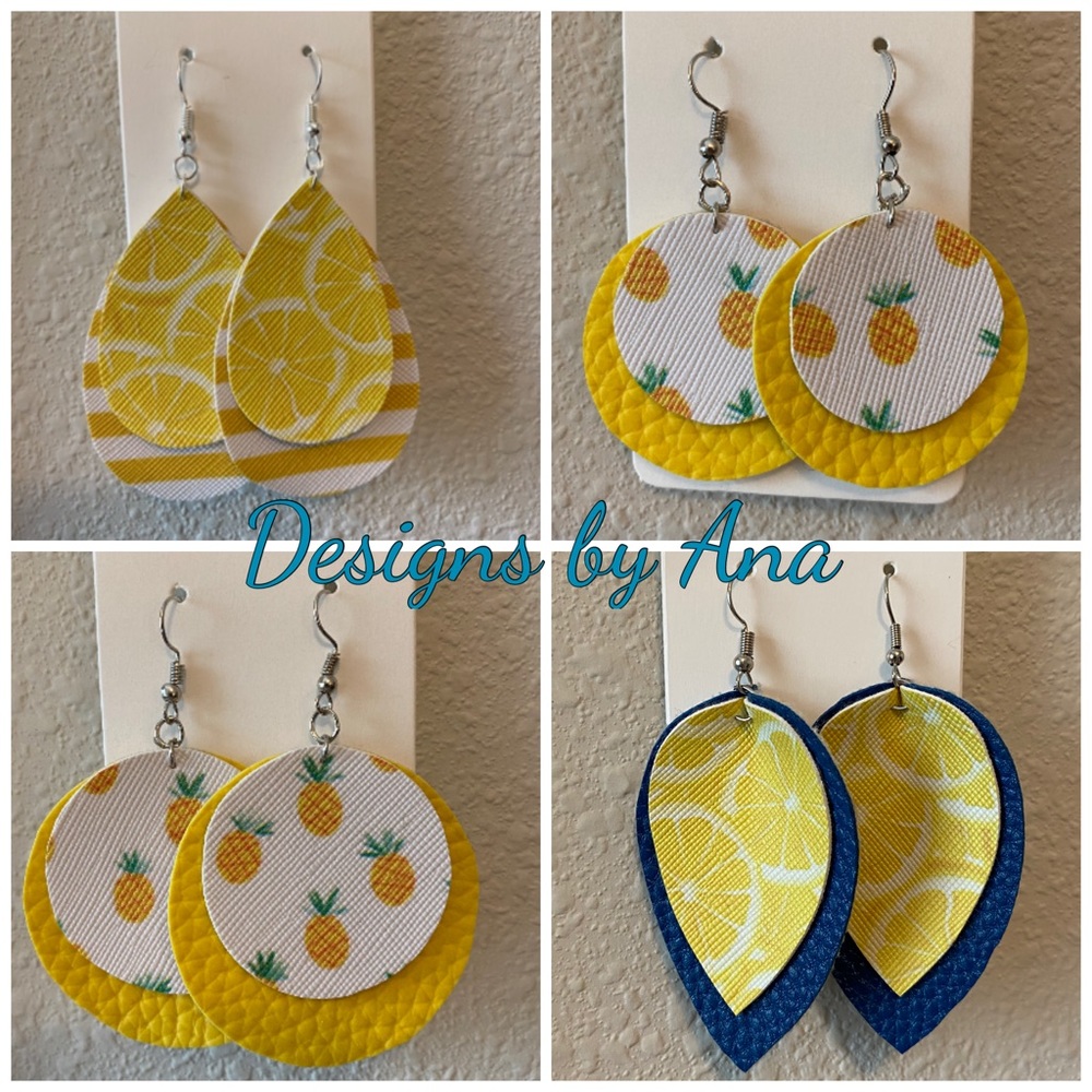 More summer faux leather earrings!